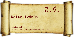 Weitz Iván névjegykártya